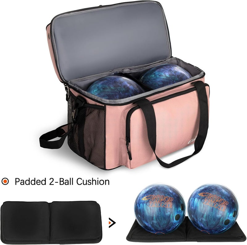 Goloni 2 Balls Bowling Bag with Ball Holder - Fits Bowling Shoes Up to Mens Size 16 and Accessories - Image 4